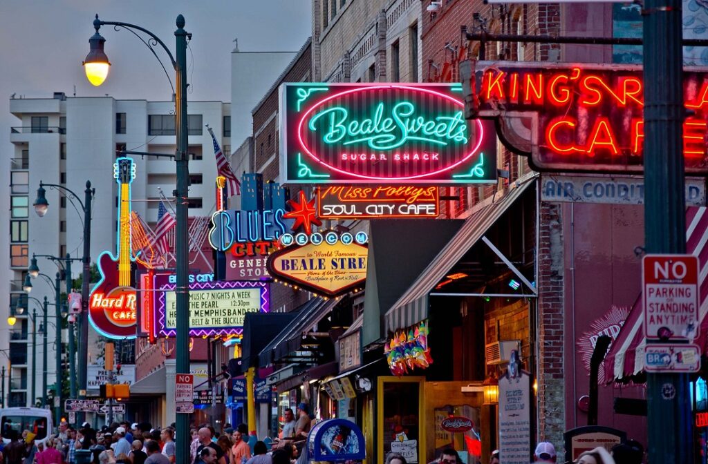 Modern Beale Street at Dusk